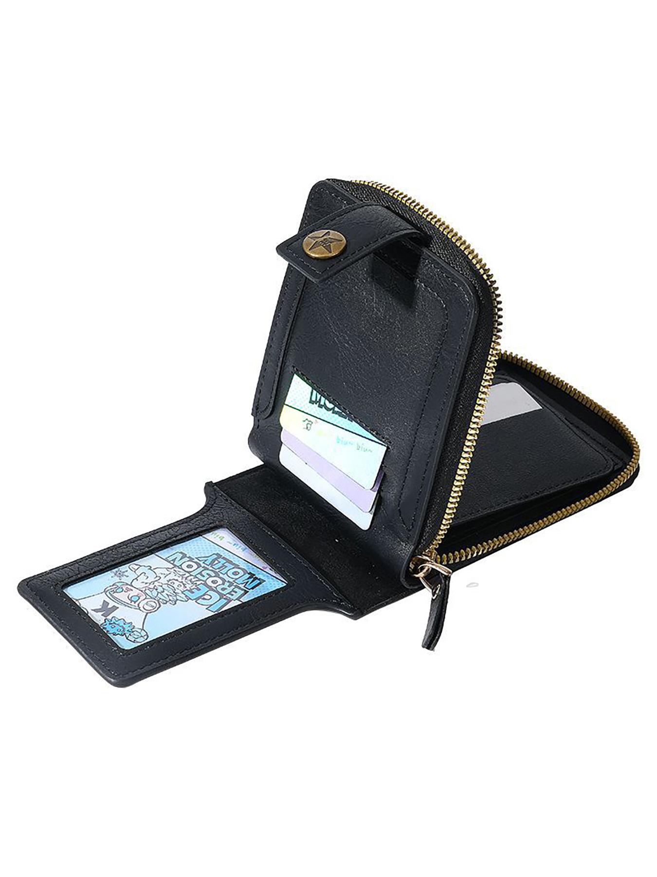 Brawl Stars Printed Black Leather Wallet for Everyday Use and Casual Outings Suitable for Gaming Enthusiasts and Fans Ideal Gift for Christmas  Birthdays  and Special Occasions with Secure Zipper and Button Closure Stylish and Durable Design Perfect for