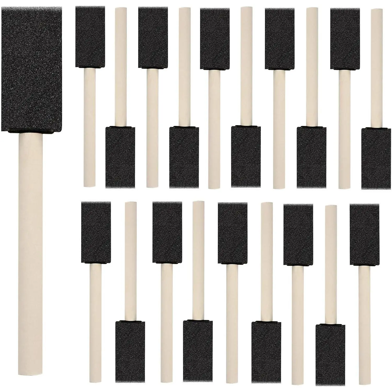 20 Pack 1 Inch Foam Sponge Brushes for Painting, Staining, Varnish, Crafts and Touch Up