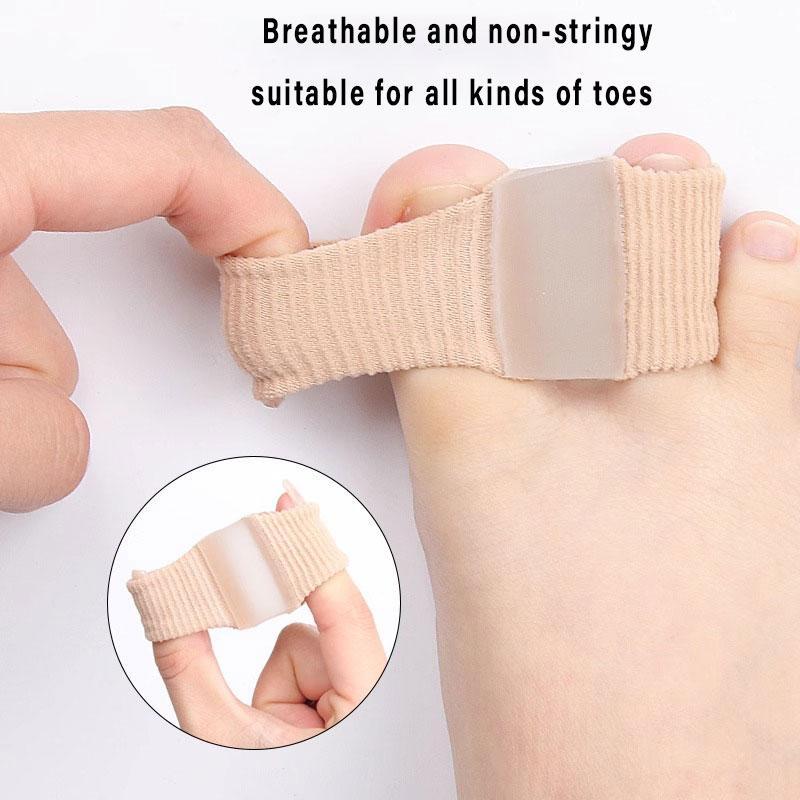 2pcs Gel Toe Separators with Fabric Lining, Big Toe Correction, Silicone Toe Spacers, Breathable Toe Corrector, Unisex Foot Pain Relief, Pedicure Care Tool
