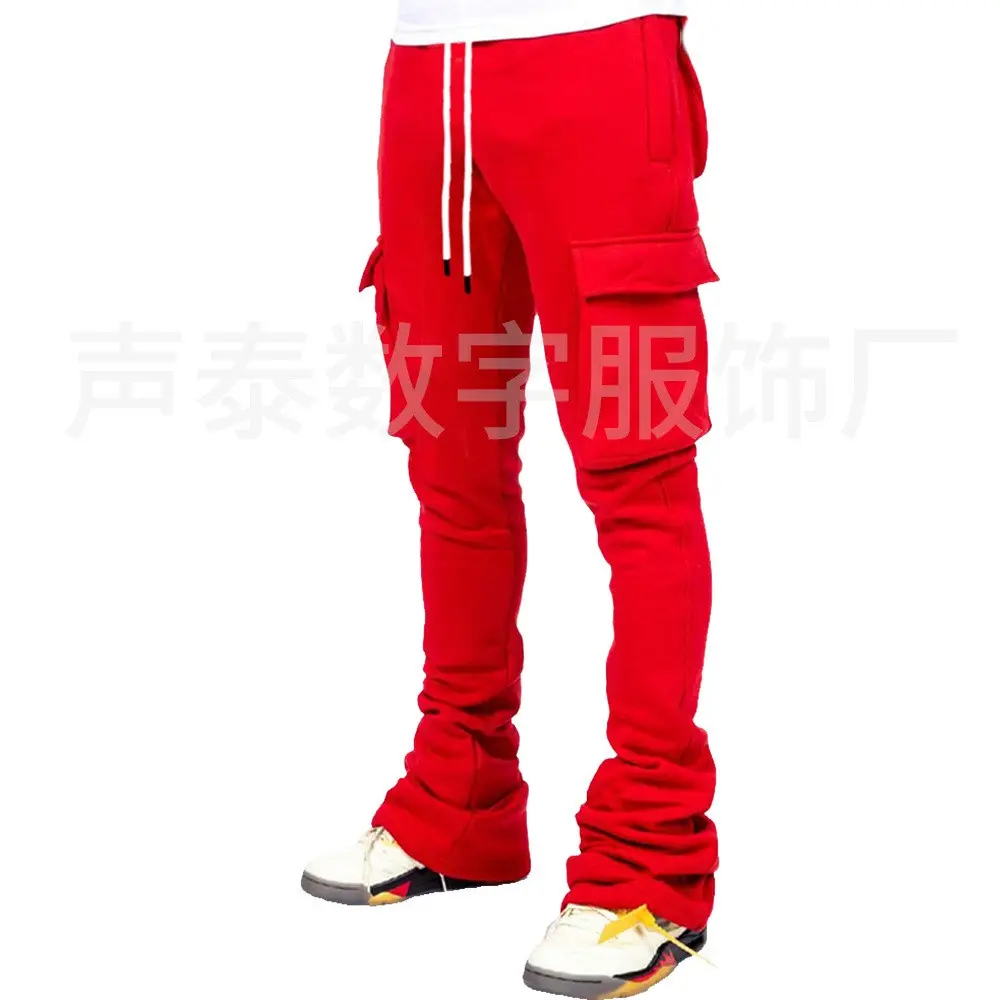 Pants with pockets - red