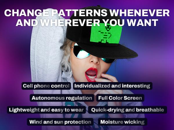 Customizable LED Hat Baseball Cap with Bluetooth – Display Your Message in Full Color! 16×32 Bright Perfect for Parties, Events, and Gifts App App Controlled Multifunctional Customizable LED Hat Baseball Cap with Bluetooth – Display Your Message in Full Color! 16×32 Bright Perfect for Parties, Events, and Gifts App App Controlled Multifunctional