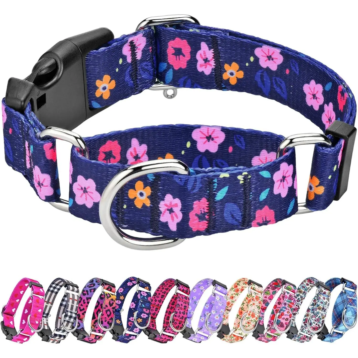 Martingale Collar for Dogs, Adjustable Soft Nylon Dog Collars with Special Design Cute Patterns for Small Medium Large Dog