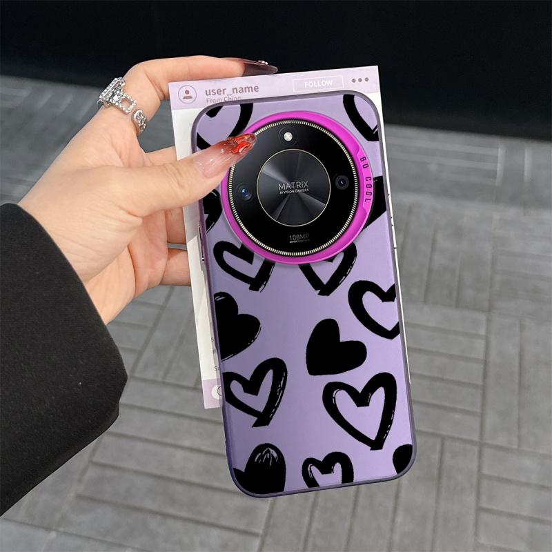 chaotic heart, purple phone case, suitable for Honor phone cases, suitable for Honor 600 Lite, 400, 200, Magic 8 Lite, 7, 6, 5, X9, X8, X7, X6 4G, 5G, Pro, Lite, Smart series and various models of phone cases, cool, internet celebrity style