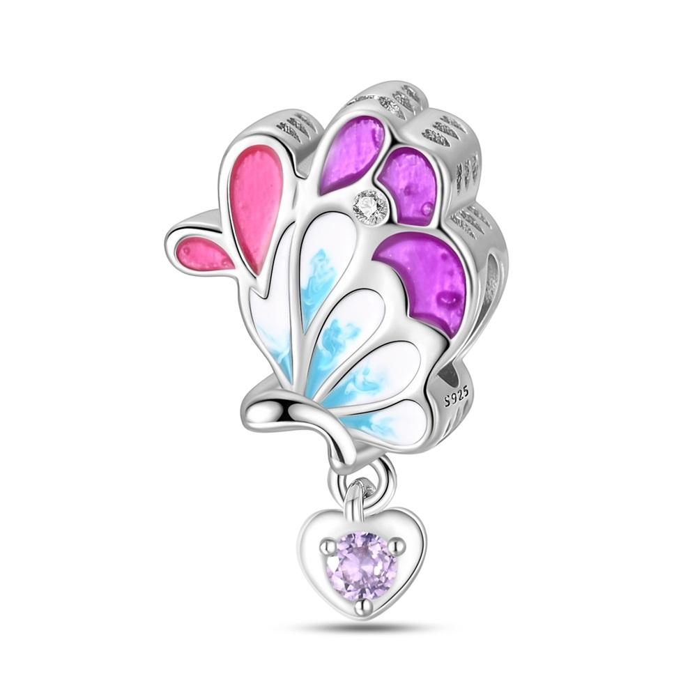 Spring Series Charms 925 Sterling Silver Butterfly Dragonfly Pink Daisy Pendant Beads Fit Original Bracelets DIY Jewelry
