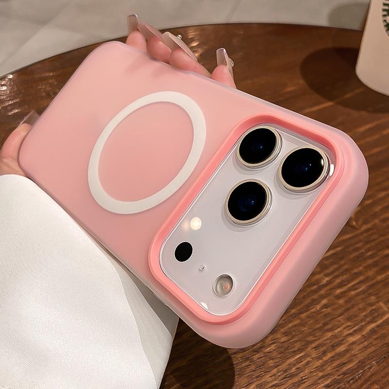 Phone Case - Luxury Candy-Colored 2-In-1 Magnetic Phone Case Compatible for Iphone 17 Pro Max, Air 16, 15, 14, 13, 12 Pro Max Plus Protective Cover, Frosted Soft Shell with Magnetic Wireless Charging, Shockproof Back Cover for 17 Pro Max