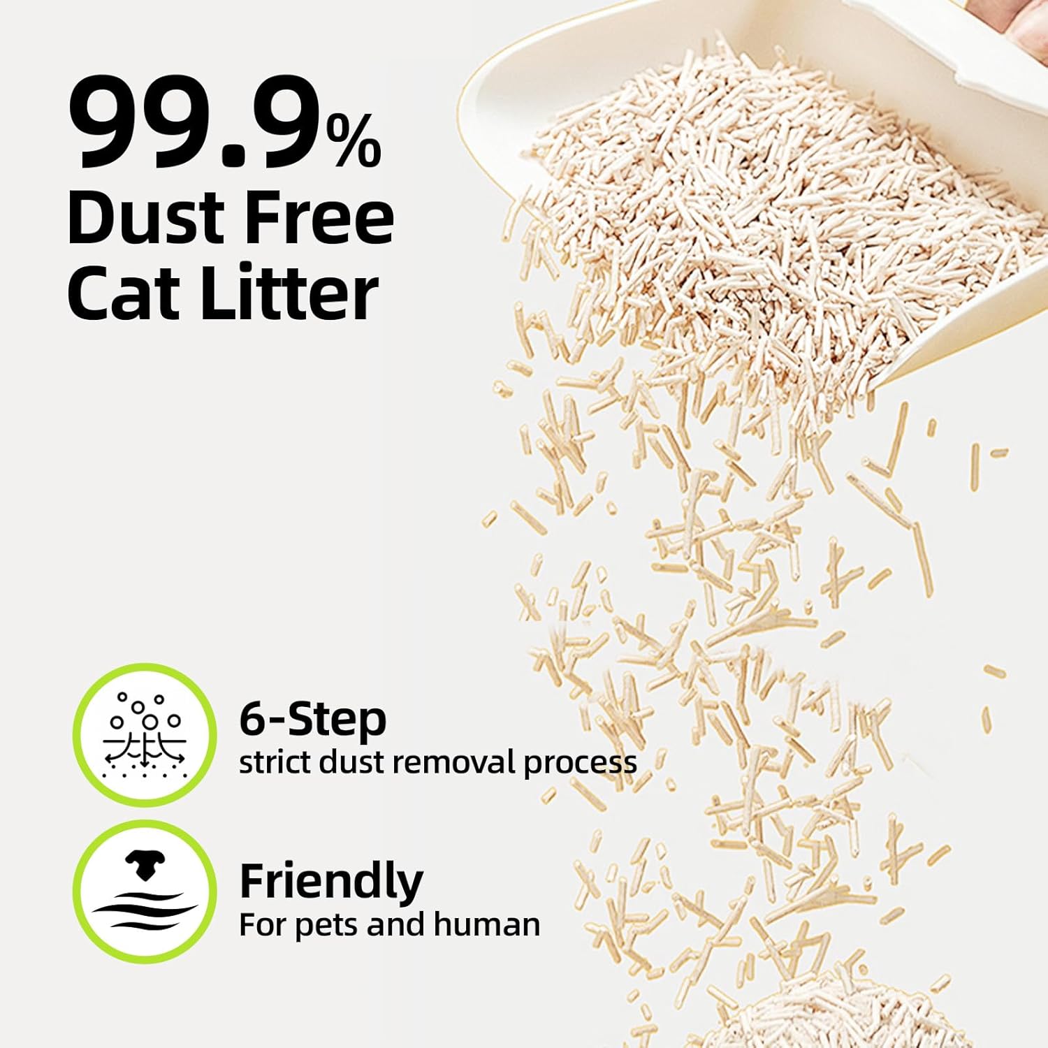 Clumping Tofu  Litter Pellets - Flushable, 99.9% Dust-Free & Low ,   -Based Kitty Litter with Odor Control for  Ages Cats - 5.5lbs x 2 Packs