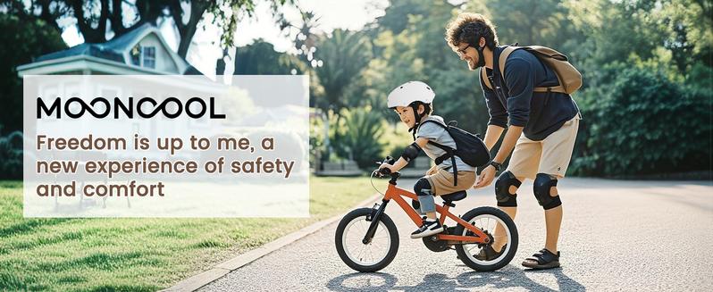 MOONCOOL Bike Helmets Protection Gear Set for 3~14 Years, Bicycle Helmet Knee Pads Elbow Pads Wrist Guards, Adjustable Helmet, Bicycle Scooter Roller Skate Expandable Luggage Lightweight Durable Luggage