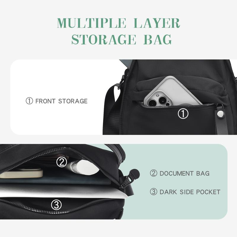 WDX Lightweight Quilted Tote Bag,Black Oxford Fabric Handbag Women’s Bag 2026 New Style Handheld Crossbody Commuter Bag ,everyday purse,Women's Elegant Solid Color Shoulder Bag, Fashionable Zipper Crossbody Bag for Daily Used,