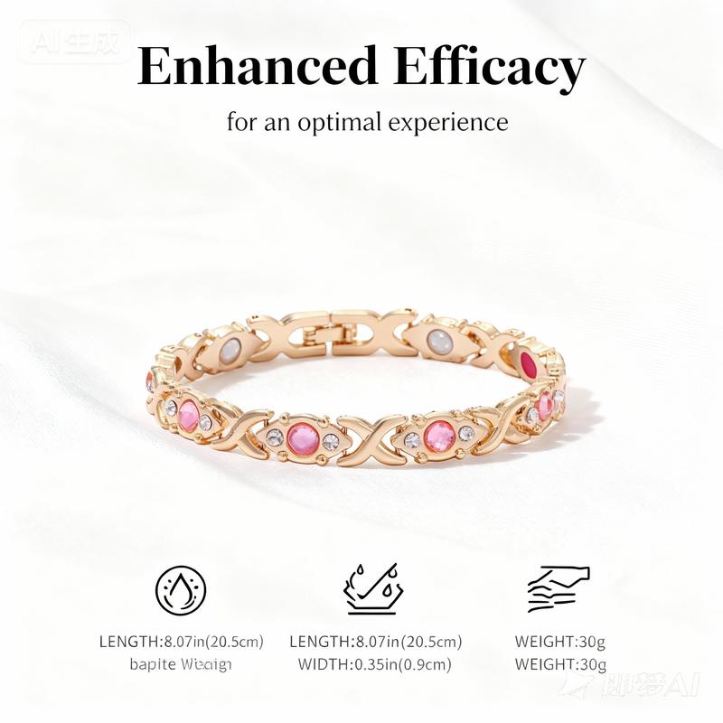 Energy magnet Copper  bracelet, eco-friendly alloy with diamonds, adjustable ladies' wristband Trendy Jewellery Accessories