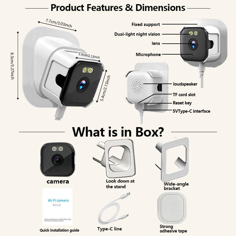 2K Window Camera, Indoor Camera，5G & 2.4GHz WiFi Indoor Dome Camera for Home Security with Full Color Night Vision, Human/Motion Detection, 2-Way Audio, 24/7 Recording