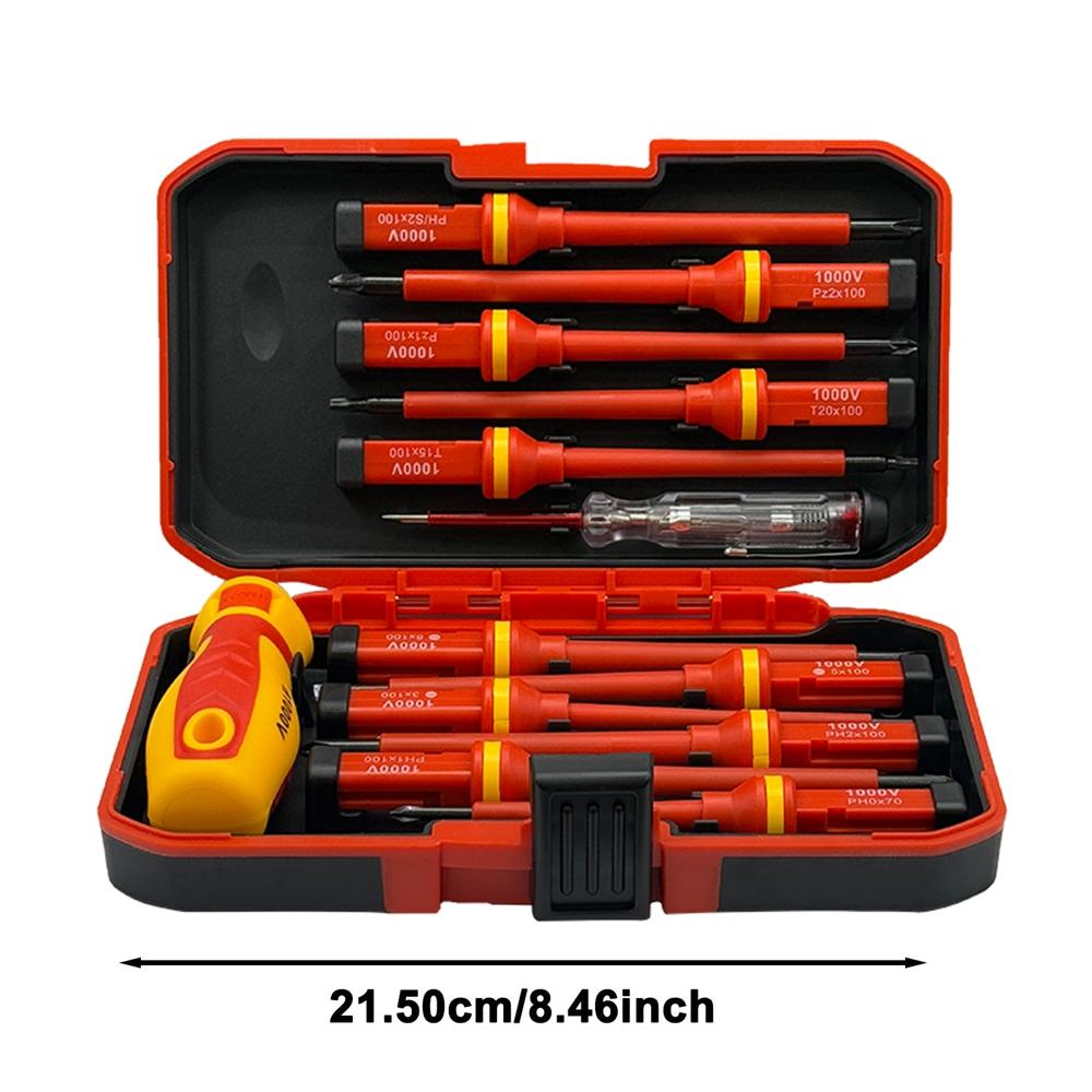 Insulated Screwdriver Tool Kit, Hex Shank Screwdriver, Multipurpose Professional Hand Tool Set, Durable Screwdriver Set for Home, Office and Industrial Use, Tool Box
