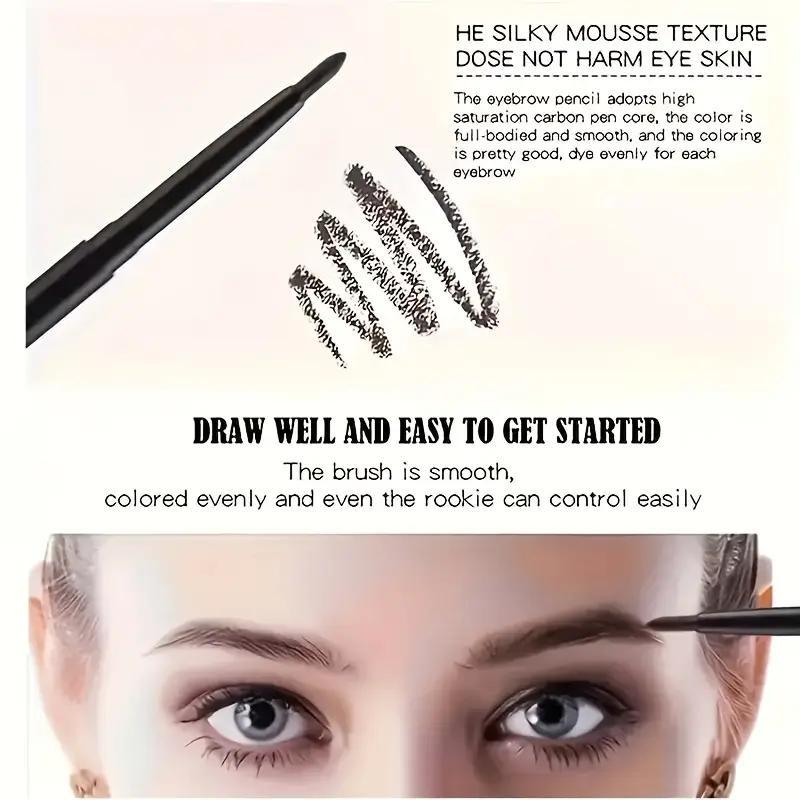 5 black gel eyeliner pencils, long-lasting and natural, soft and smooth, easy to apply, matte and quick-drying, smudge-resistant gel eyeliner cosmetics