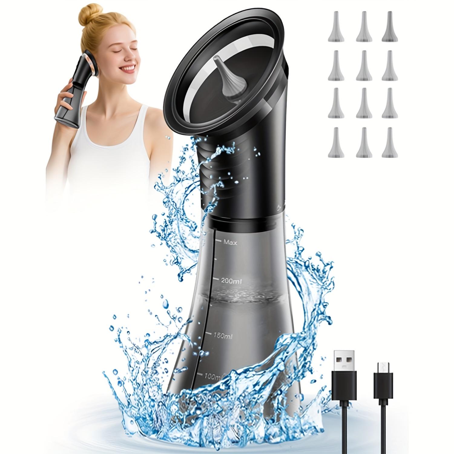 Professional Electric Earwax Removal System, 3-Gear Hydraulic Ear Cleaning Set with Water Temperature Sensor, Visible Waste Bin and USB Charging, Ear Cleaning Water Machine, Ear Irrigation System, Earwax Remover