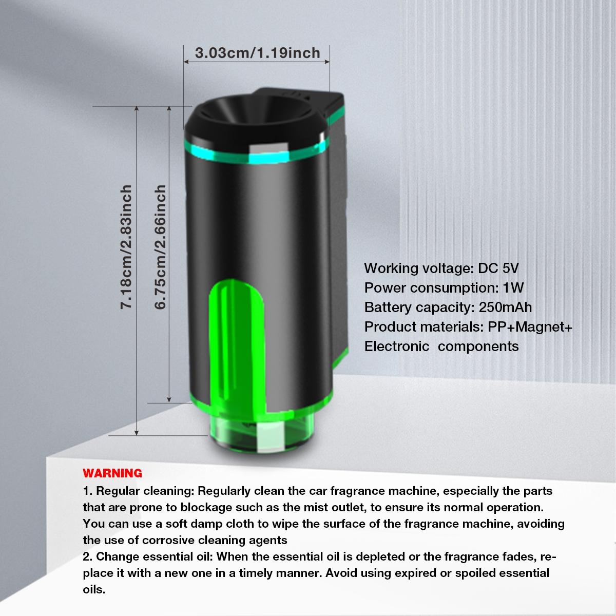 Car Diffuser Humidifier USB Aromatherapy Essential Oil Air Freshener, Mini Portable Cold Mist Diffuser for Car Home Office Bedroom