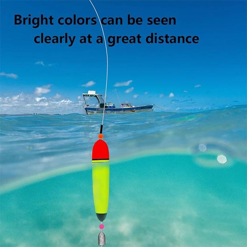 5pcs Dual Color Large Belly Floats, Sea Fishing Buoyancy Aid, Middle-Through Apo Design, Essential Angling Accessories
