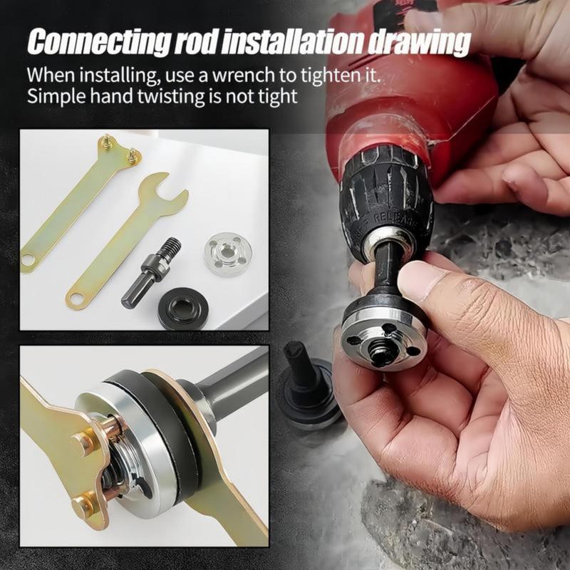 Angle Grinding Tools Accessories, 6mm & 10mm Arbor Mandrel Adapter with Spanner, Conversion Angle Grinding Adapter Connecting Rod Kit for Electric Drill,Hardware, Heavy Duty, Industrial.