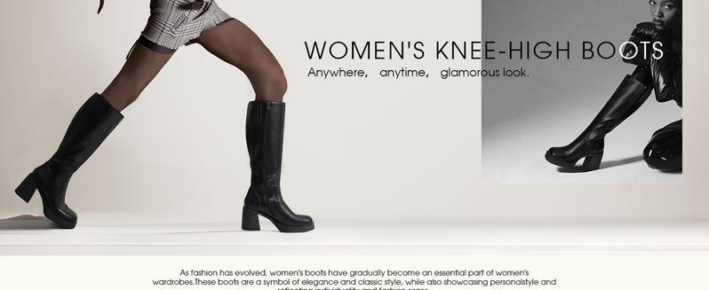 【Wide Calf】Knee High Boots for Women, Square Toe Chunky Block Heeled Platform Tall Leather Cogo Boots with Side Zipper Footwear Gir Walking Shoes Girl Comfort Fallfashion Brown Flatform