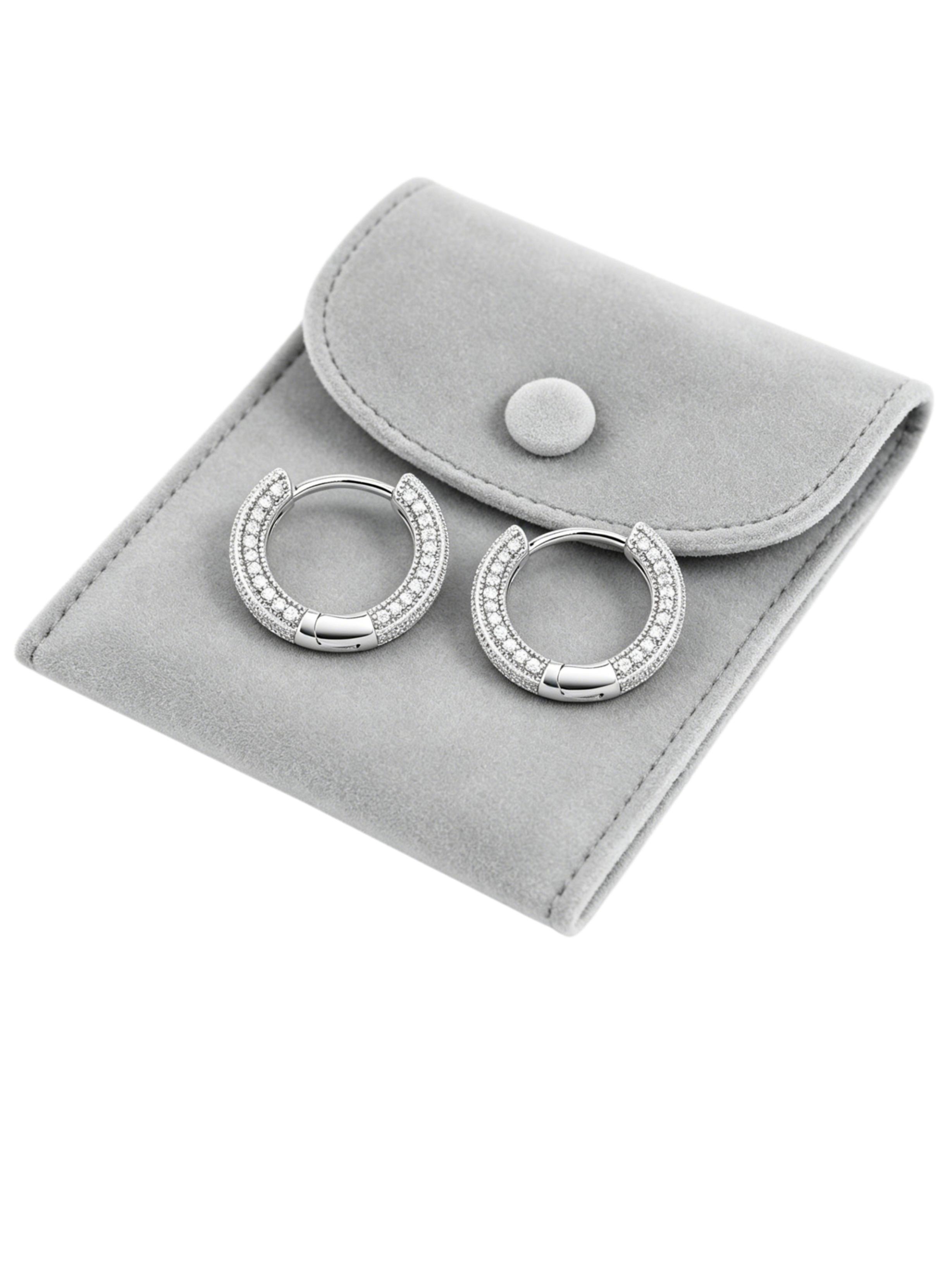 Huggie Hoop Earrings for Women, Full Pave Zircon, 14K Gold Plated & Silver Tone, Daily Party Jewelry, Mother’s Day Holiday Gift