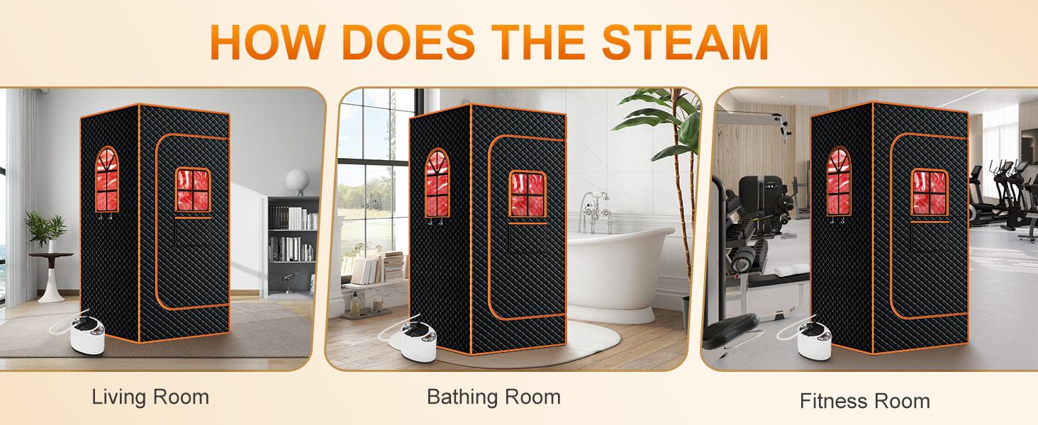 Lilypelle Upgraded 2 Person Portable Sauna Box, Extra Large Portable Steam Sauna for Home,Personal Sauna Tent Full Body with 2 Steamers, 2 Folding Chair,Remote Control