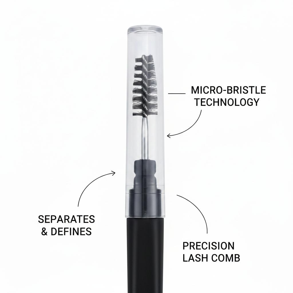 3 Pcs Silicone Eyelash Separator, Lashes Brush Separator, Mascara Brushes, Reusable Mascara Brush Wand, Eyebrow Spoolie Brushes Eyelashes Definer with Lid (Pink, Black)