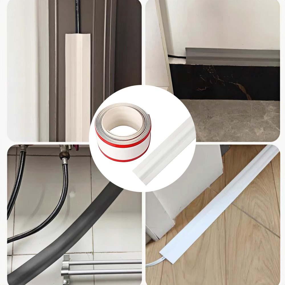 Self-Adhesive Flexible Wire Cover, No Punching Required, Bendable Cord Concealer, Wall Floor Baseboard Wire Management