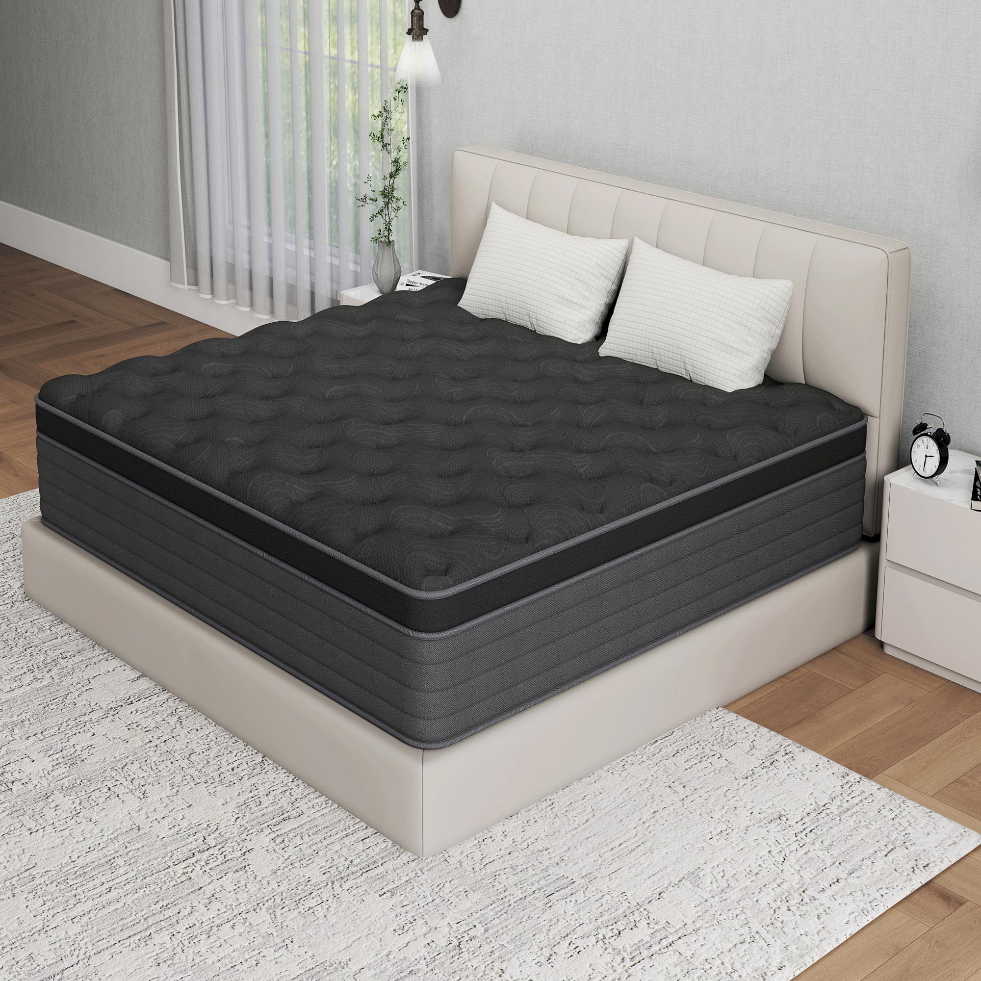 mattress queen size mattress 12/14 Inch Twin, Full, Queen, King Mattress Memory Foam And Spring, Hybrid MattressMedium Firmness, Lumbar Support, For Home Rooms Hotels, Boxed Halloween ChristmasGift Furniture Ergonomic queen size mattress Interior Modern