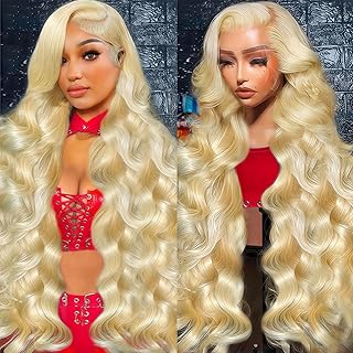 Dachic Hair 180% density Blonde Body Wave 13x6 Lace Front Wig 40 Inch HD Transparent Lace Hot Red Natural Hairline Human Hair Wig 99J Burgundy Color Body Wave Wig 613 Pre Plucked Lace Frontal P4/27 Highlight Silky Straight Wigs For Women