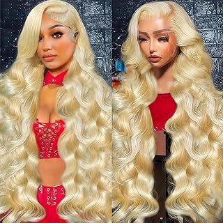 Dachic Hair Blonde Body Wave 13x6 Lace Front Wig HD Transparent Lace Hot Red Natural Hairline Human Hair Wig 99J Burgundy Color Body Wave Wig 613 Pre Plucked Lace Frontal P4/27 Highlight Silky Straight Wigs For Women