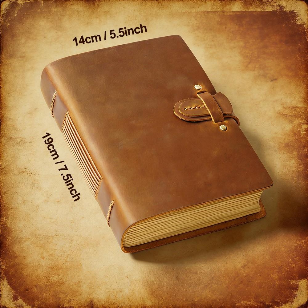 Premium Vintage Leather Journal Notebook, Handmade Craftsmanship, Retro Letter Diary Style, Storytelling Design, Perfect for Writing