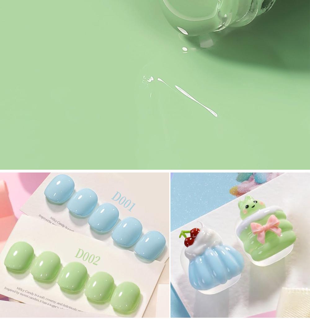 AWStorG 2Pcs/Set 15ml High Pigmented, Trendy Blue & Green Nail Gel, Soak-Off LED/UV, Vibrant Colors DIY Home Salon Nail Art