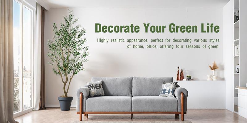 Lifelike Artificial Olive 5.25/6/7FT Tree Decorative Fake Plant Indoor Tall Plant Realistic Shape Multiple Branches and Leaves Suitable for Home Office