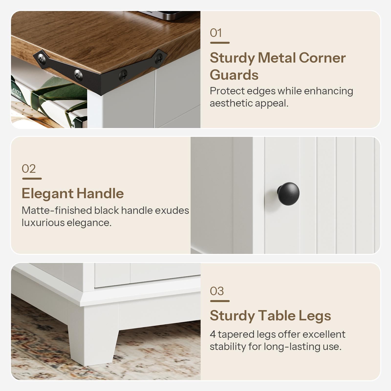 HOOBRO Narrow Farmhouse End Table with Charging Station, Slim Side Table for Living Room, Small Nightstand, Narrow End Tables for Living Room & Small Spaces, Flip Top, White and Walnut