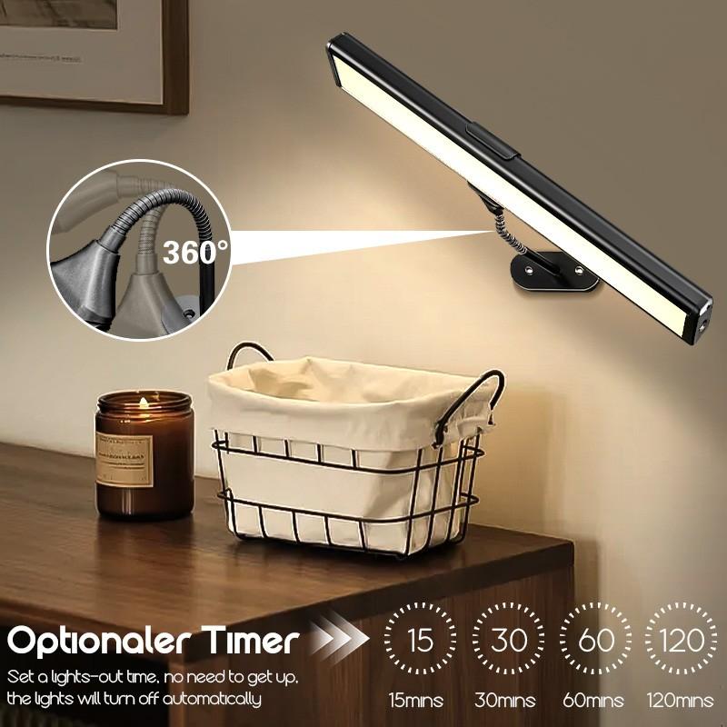 Adjustable Light Picture Lamp with Controller and Timer, USB Rechargeable Wall Lamp for Mural Art Gallery Painting Portrait Walls, Picture Lights