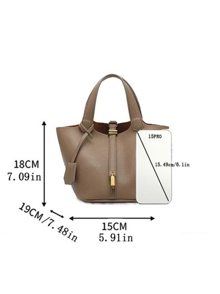 Mini Faux Leather Bucket Bag for Women, Fashionable Bucket Bag, Trendy PU Small Handbag Purse, Girl's Vegetable Baskets bag, Retro Top Handle Tote Bag, Suitable For Commuting, Parties, TravelSatchel, Work