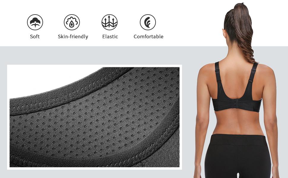 Wingslove High Impact Sports Bras for Women Plus Size Non Padded Wirefree Workout Bra Bounce Control