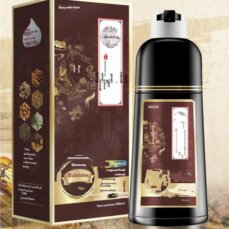 500ML Bubble Hair Dye Cream, Natural Gentle Formula, Effective Color Coverage, Long-Lasting Stain, Includes Tools, Home Use