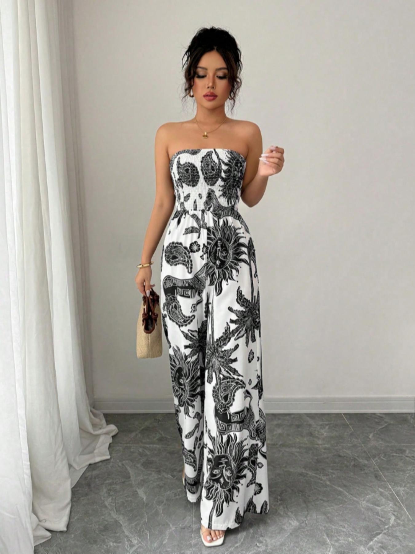 Women's Woven Fabric Casual Fitted Jumpsuit, All-Seasons Wearable One-Piece, Comfortable & Stylish Design for Daily Use Women's Woven Fabric Casual Fitted Jumpsuit, All-Seasons Wearable One-Piece, Comfortable & Stylish Design for Daily Use