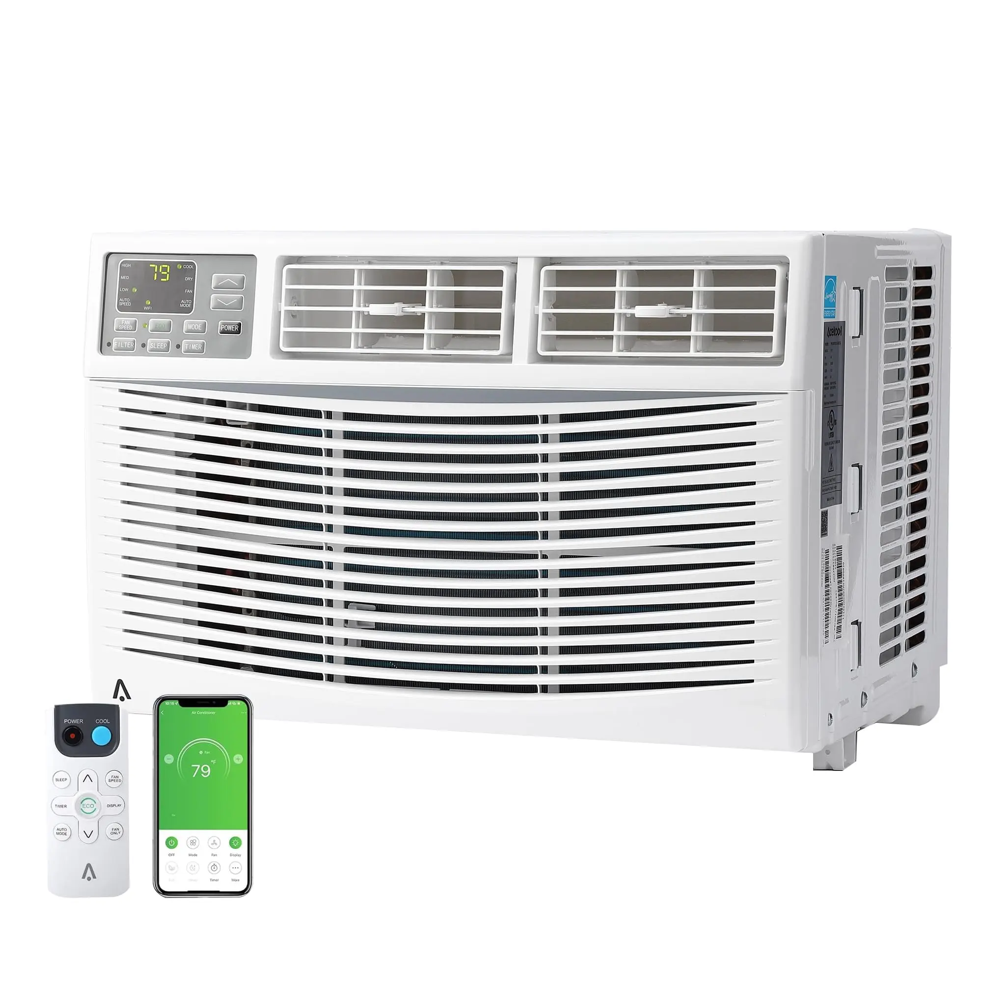 GARVEE 8000 BTU Window Air Conditioner, Cools Up to 350 Sq.ft., 24H Timer, Sleep Mode, Water Self Evaporation, Auto Restart, 3 Cooling & Fan Speeds, Window AC Unit for Bedroom, Office