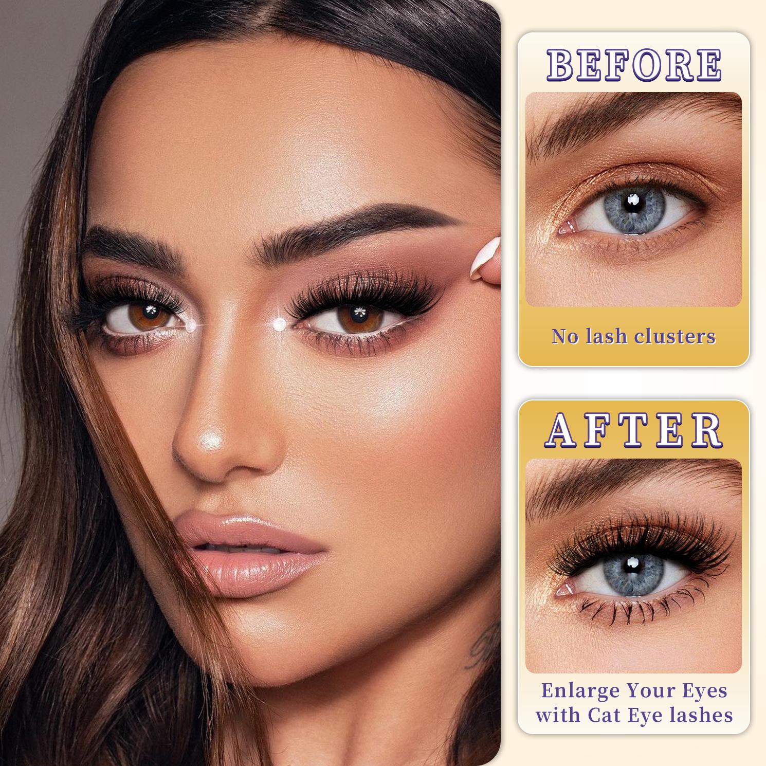 ANURAG  DIY Cluster Eyelash Extension Kit, Eyelash Bonding and Sealing, Eyelash Tweezers, Eyelash Remover at Home Makeup Eyelash Extensions Cat Mascara    springtok   fairy lash clusters，Christmas gifts, New Year gifts, Black Friday