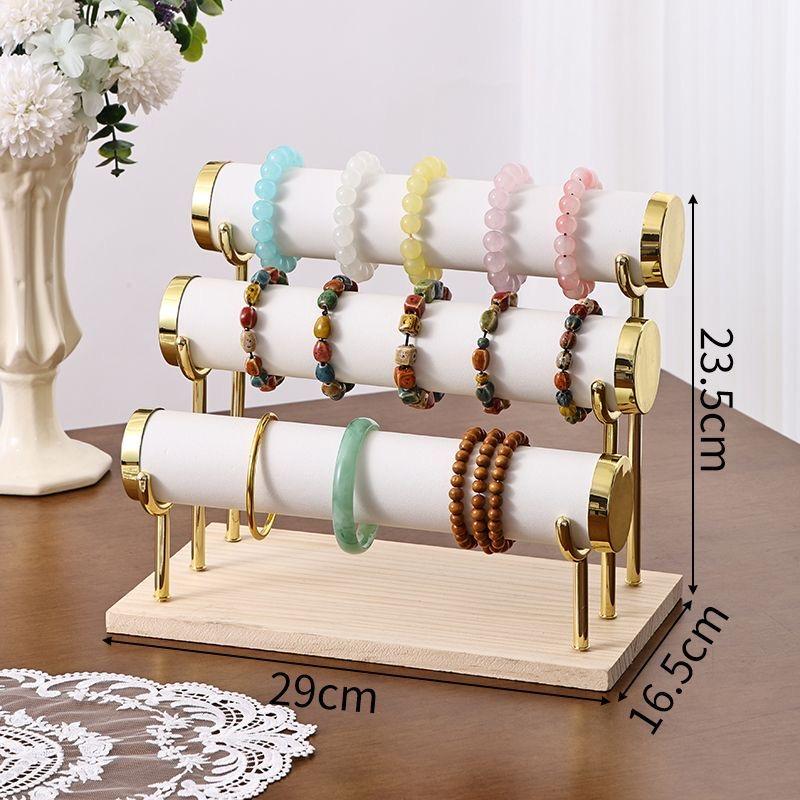 High-End Bracelet Jewelry Storage Rack, 1/2/3 Layer Display Stand, Portable Solid Wood, Suitable for Living Room, Desk, Shop