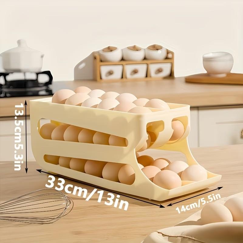 Large Capacity Dual-Row Egg Rack, Home Refrigerator Storage Box, Food Storage Container, Suitable for Fridge, Kitchen, Countertop, Cabinet