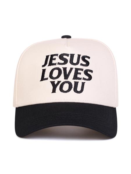 Unisex Jesus Loves You Letter Embroidered Baseball Cap, Adjustable Outdoor Sun Protection Hat for Spring & Fall Travel Beach Vacation