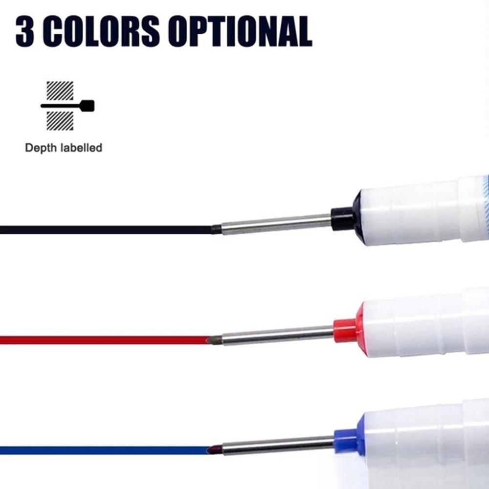 Industrial Waterproof Marker Pen, Long Head Deep Hole Design, Suitable for Metal Wood Glass Ceramic, Fade-Resistant Oil-Proof Cement Marking Tool