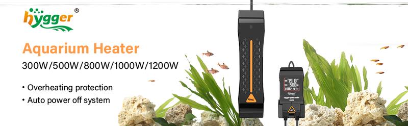 hygger Aquarium Heater 300W 500W 800W 1000W 1200W, Large Adjustable Fish Tank Heater with Intelligent Automatic Power-Off System, Water Heater with LED Digital Display, for Saltwater and Freshwater