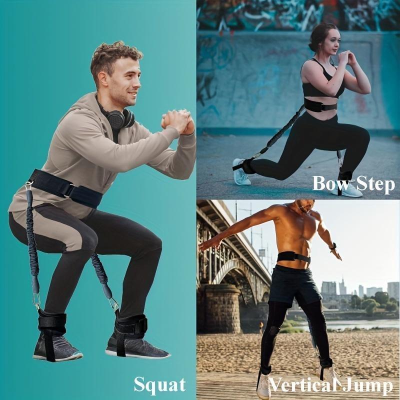 High Resistance Jump Trainer Set, Adjustable Bands for Jumping, Dunk Training, Speed & Agility, Includes Waist Belt, 2 Ankle Straps, 4 Latex Tubes