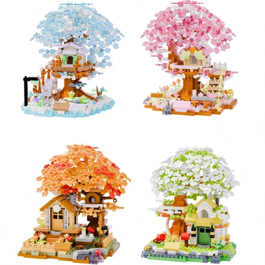 Sakura Tree Building Block Set, Creative Floral Toy, DIY Bouquet Model, Educational Craft Kit, Mother's Day Gift, Valentine's Day Present