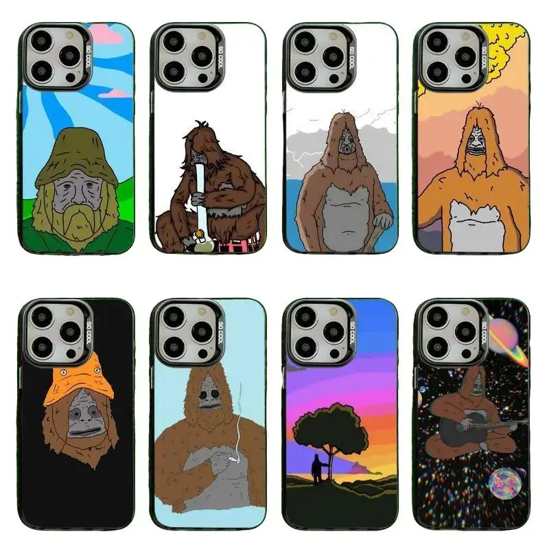 Sassy The Sasquatch Phone Case for iPhone 17 16 15 14 13 12 11 Pro Plus MAX Samsung S21 S22 S23 S24 S25 Gray Matte Silicone Black Cover Protective Cellphone Smartphone