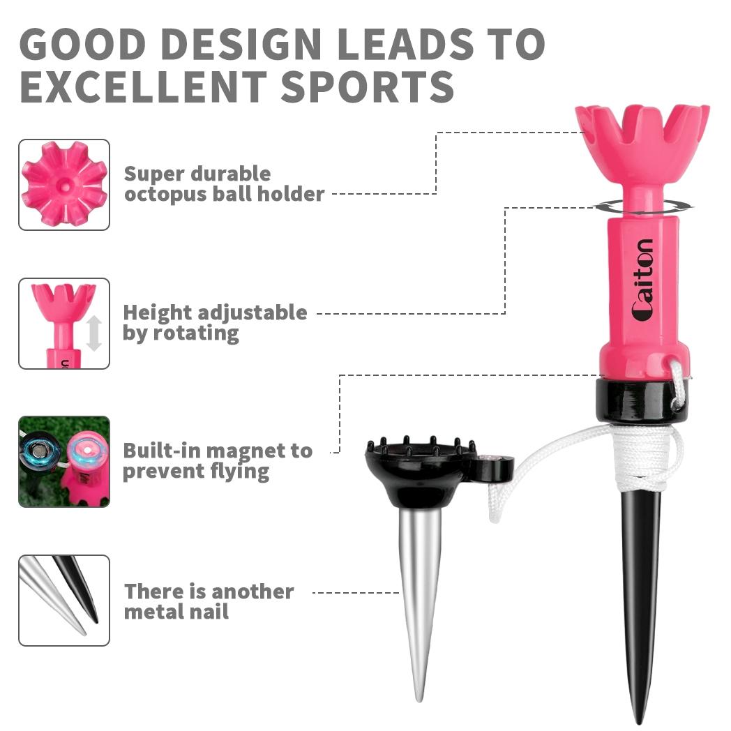 4 Color Height-adjustable Golf Tee, 360° Rotating Golf Tee, Stable & Durable Golf Tee, Golf Accessories for Outdoor Sports