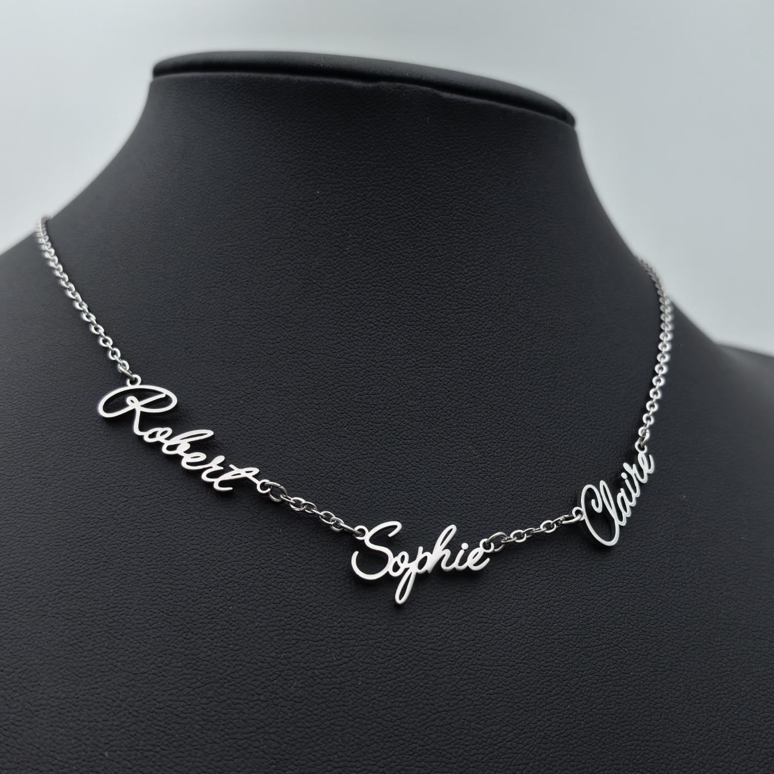 AS030 Personalized Custom Multiple Name Necklaces Stainless Steel Couple Name Necklaces Family Gifts For Mother's Day