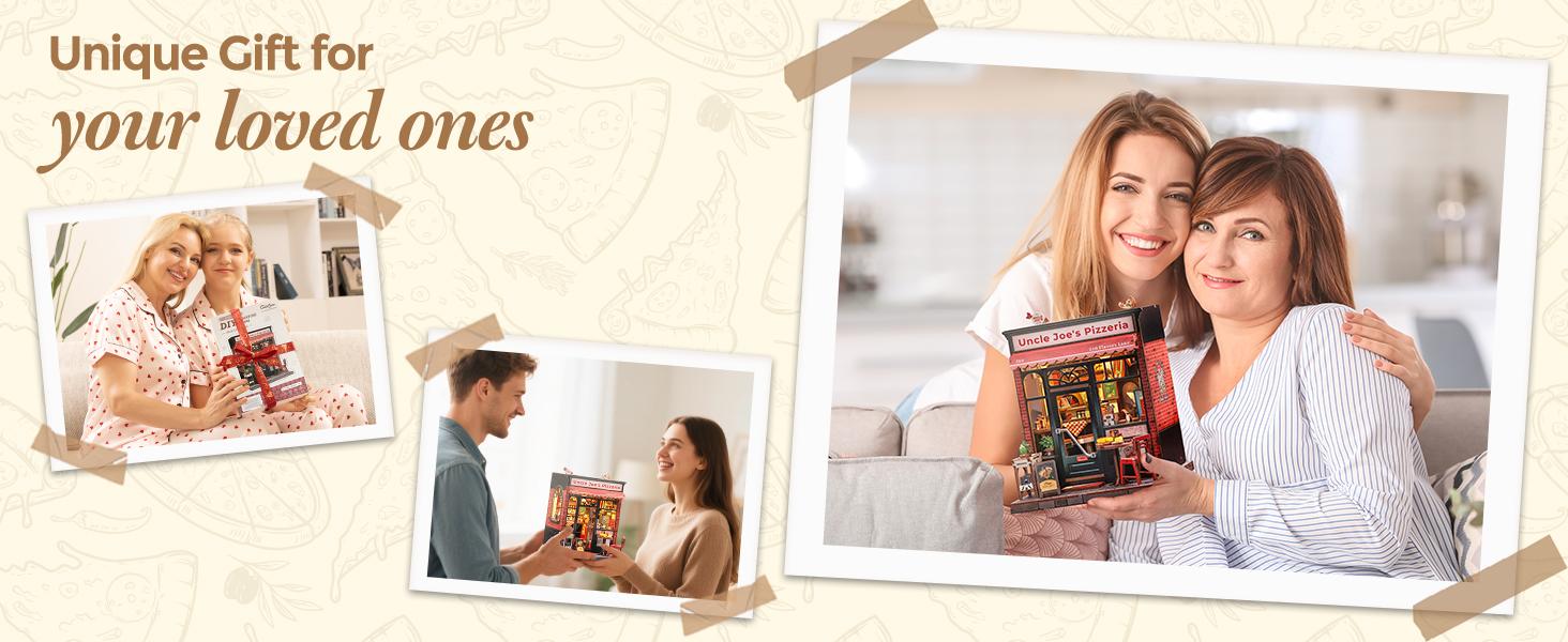 CUTEBEE DIY 3D Book Nook Kit Uncle Joe’s Pizzeria – Miniature Wooden Streetscape Pizza Shop with LED Light, Handmade 3D Dollhouse Decor | Holiday, Christmas and Black Friday Gift CUTEBEE DIY 3D Book Nook Kit Uncle Joe’s Pizzeria – Miniature Wooden Streetscape Pizza Shop with LED Light, Handmade 3D Dollhouse Decor | Holiday, Christmas and Black Friday Gift